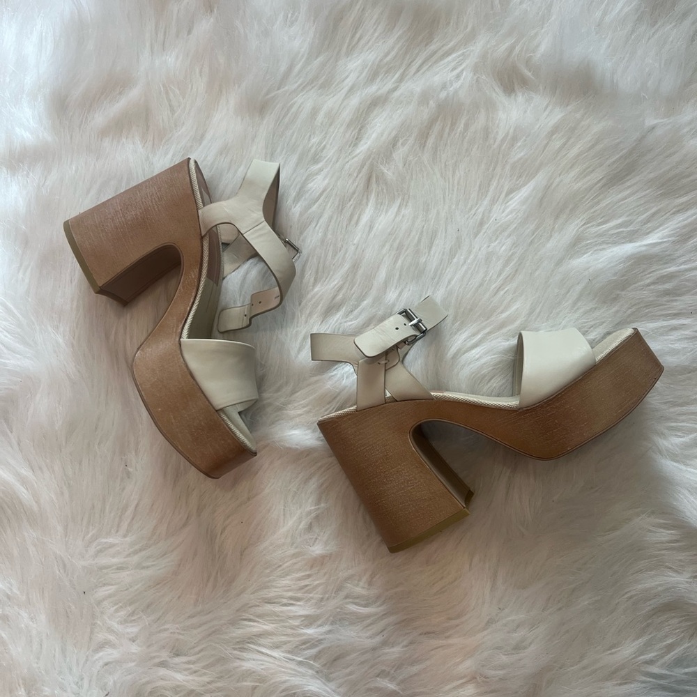 Dolce Vita Cream and Tan Platform Sandals
